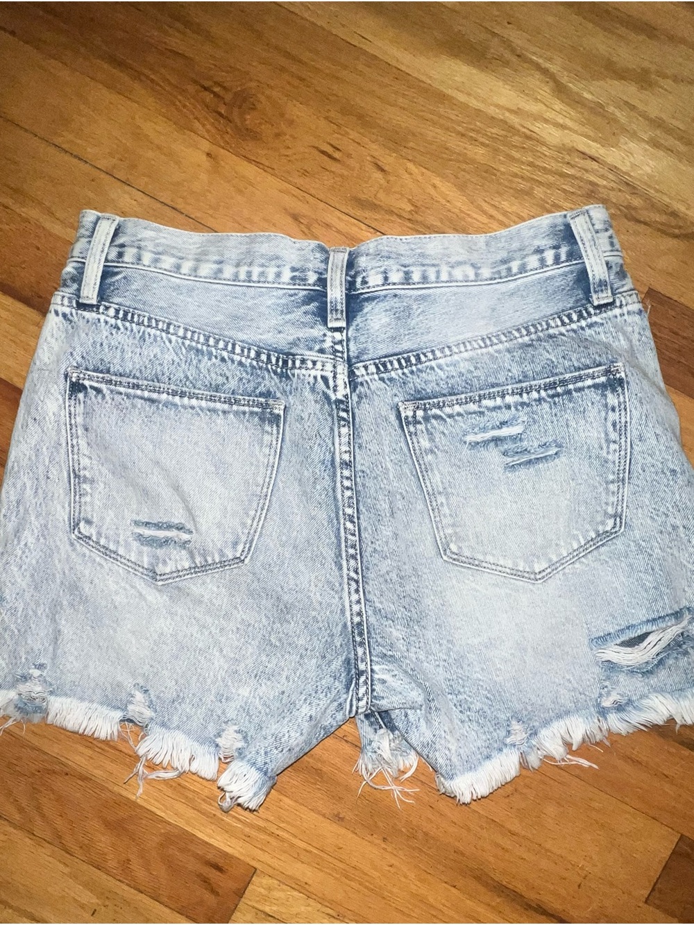 Pink Lily Light Wash Distressed Denim Shorts - Women's - Picture 2 of 3